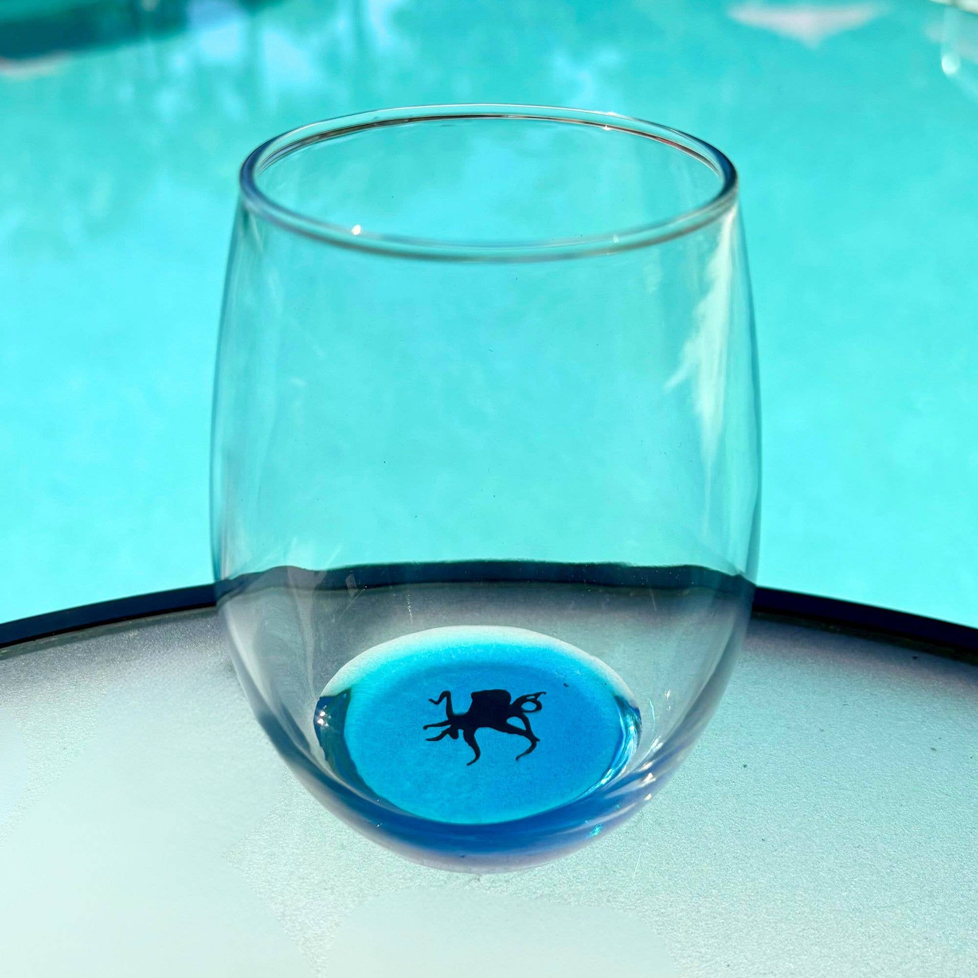 Beach, Cats & Wine - Wholesale Wine Glass - 15 oz Ocean Inspired Stemless Wine Glass with Sea Creature1