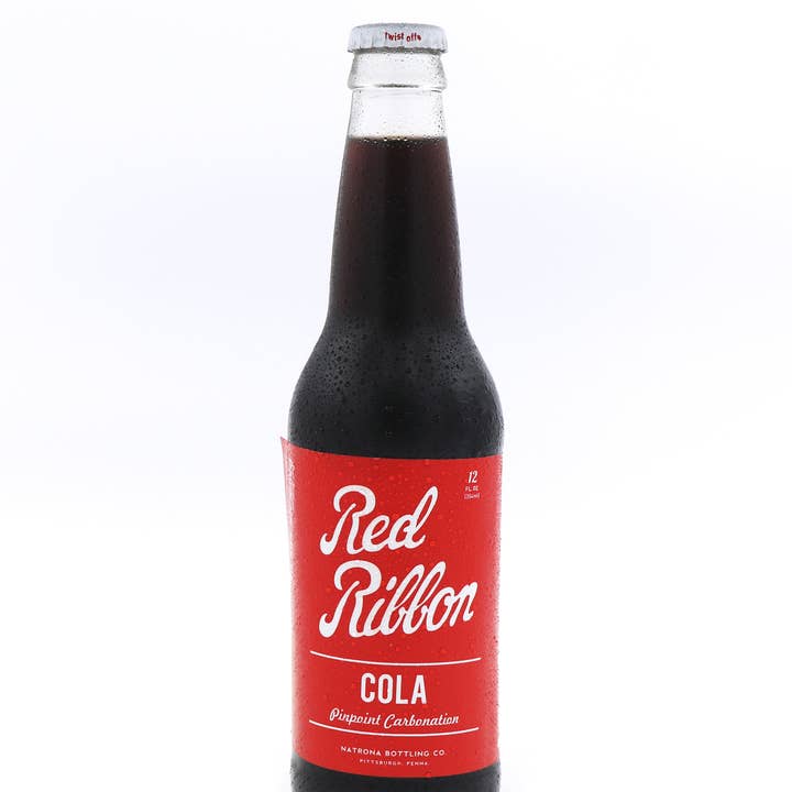 Red Ribbon Cola, 12 Fl oz, 12ct Bottles for wholesale by Grandpa Joe's Candy Shop