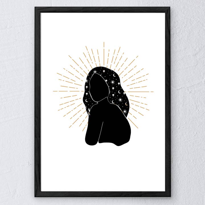 A Head Full of Stars Minimalist Print for wholesale by EK Print and Design