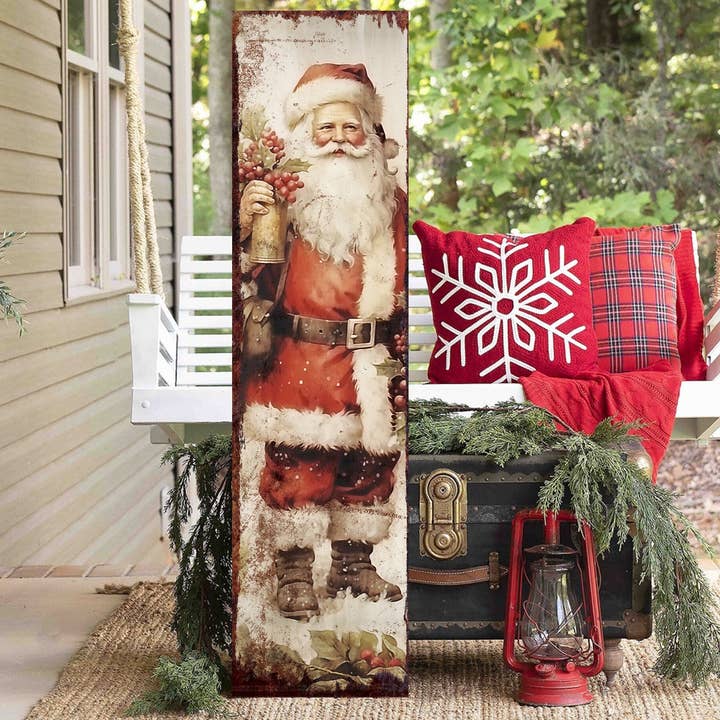 TX USA Corporation - Wholesale Christmas Decoration - Vintage Santa Christmas Porch Leaner | Farmhouse Welcome Sign6