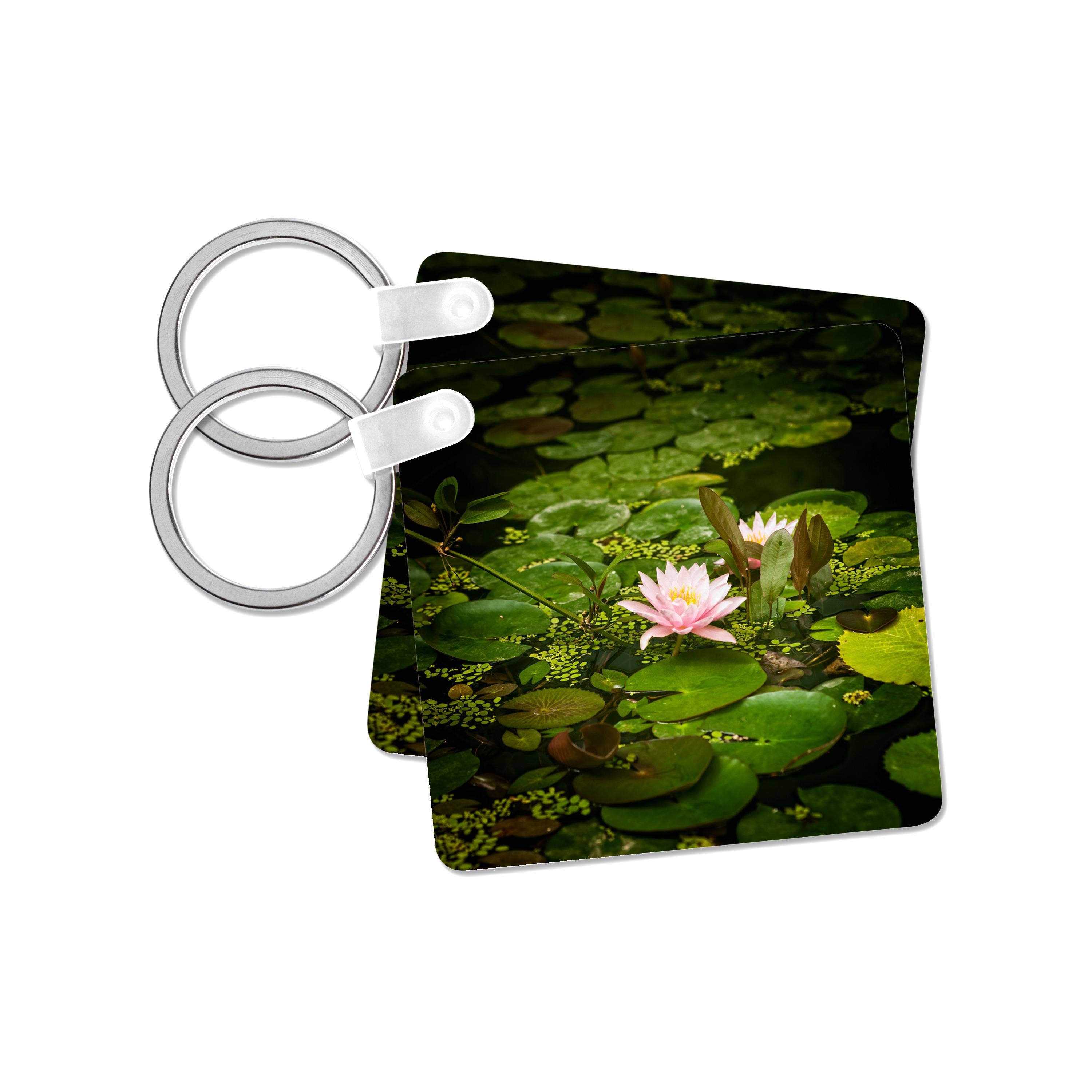 3dRose - Wholesale Keychain - Unisex - 3dRose, Beautiful pink water lily flower in an artificial pond, Key Chain7
