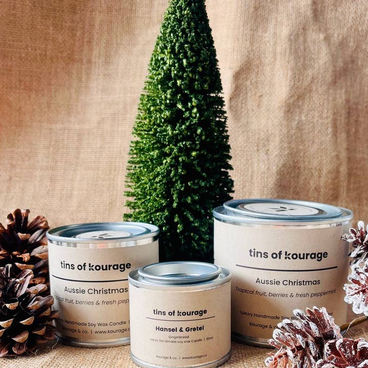 Kourage & co - Wholesale Travel candles - Christmas Candle Tins - Retail Bundle5
