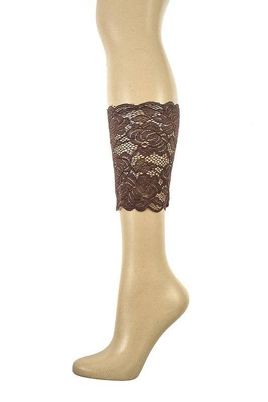 Andrea Bijoux – Großhandel Socken – Damen – Stiefelmanschette mit floralem Spitzenmuster1