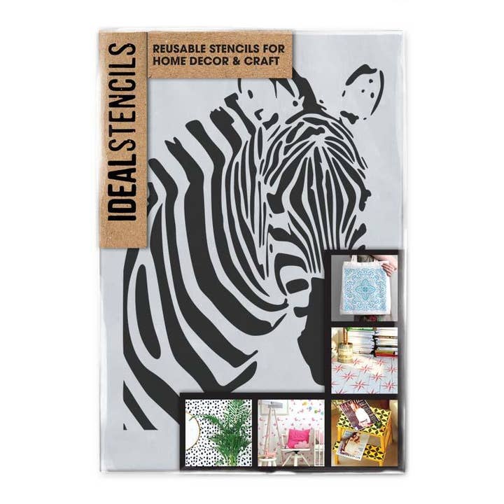 Zebra Head Stencil for wholesale by Ideal Stencils