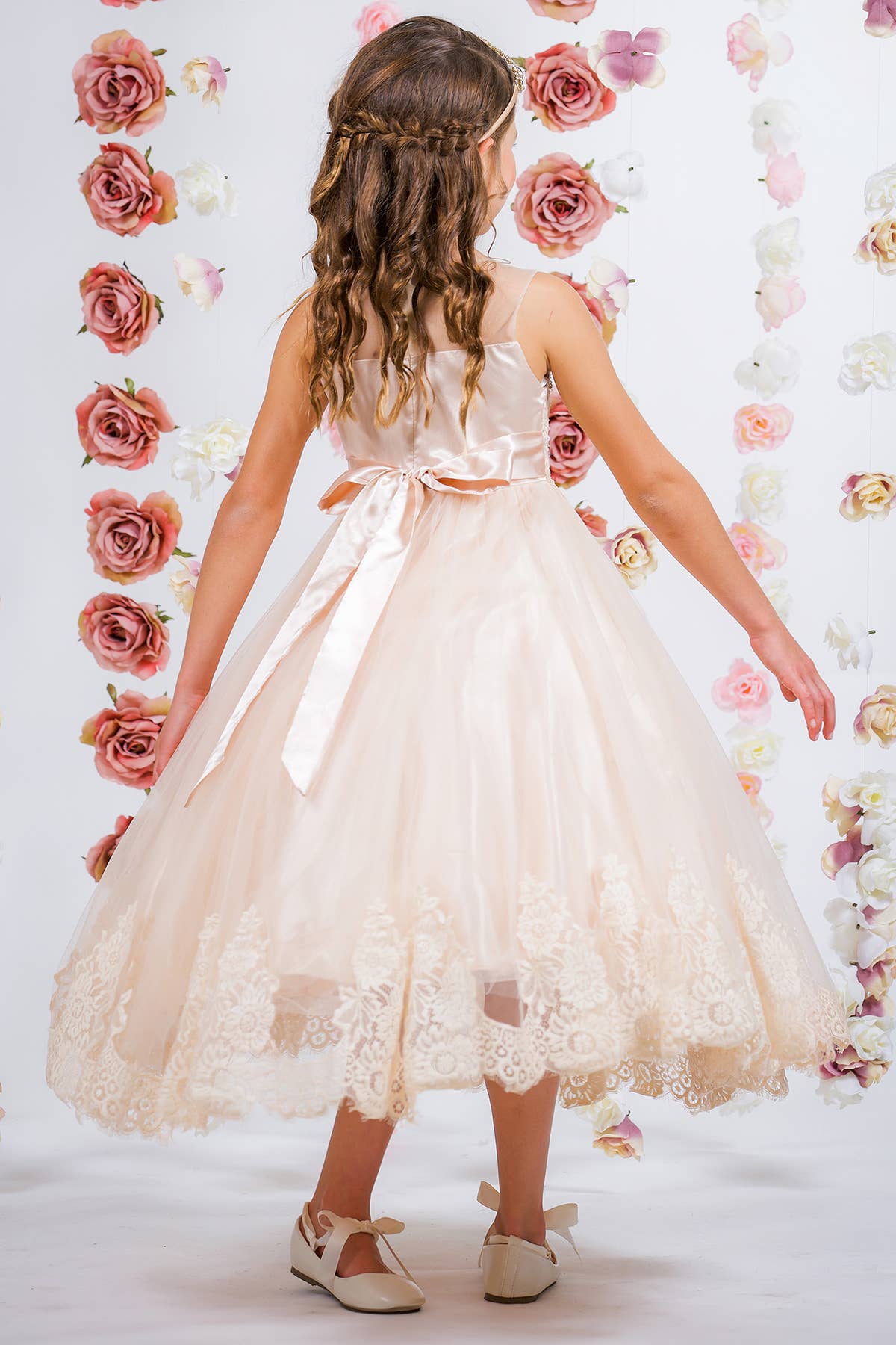 Kid's Dream - Wholesale Dress - Kids - Lace Appliqué Illusion Bateau Girls Dress7