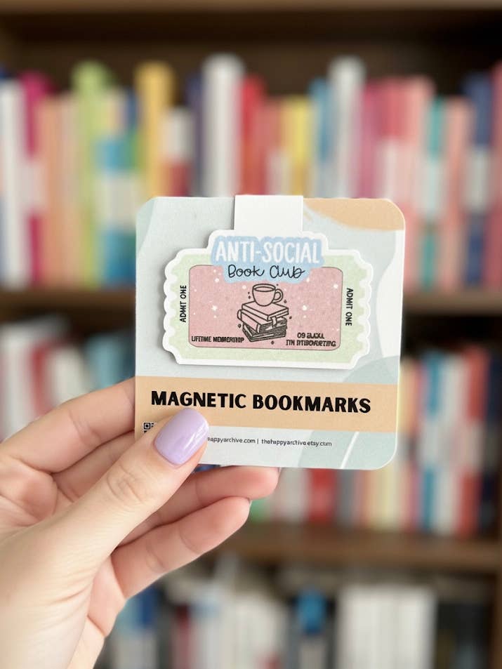 Holographic Anti-Social Book Club Magnetic Bookmark for wholesale by TheHappyArchive