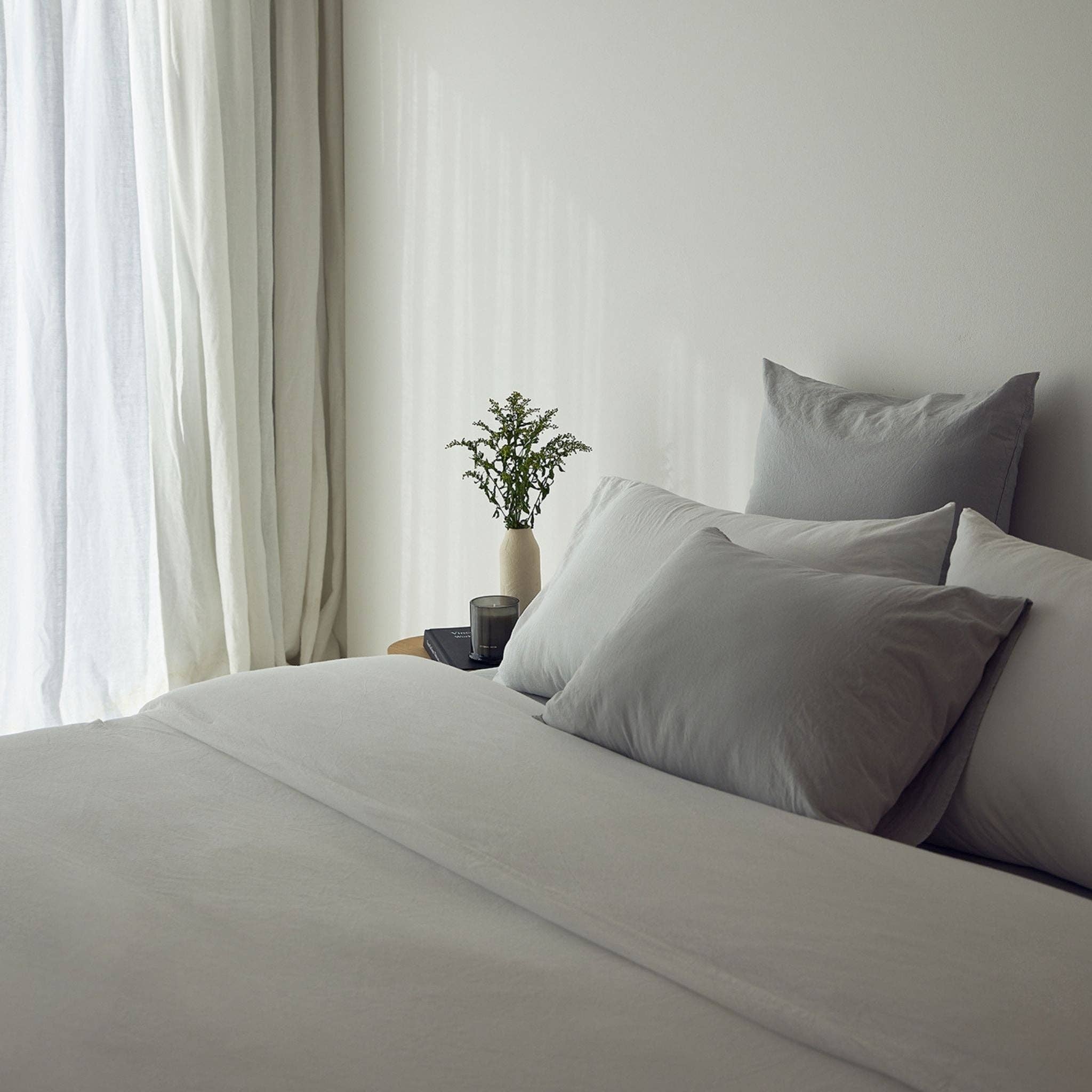 Torres Novas - Vendita all'ingrosso Copripiumini - Prata Cinza Tavira Completo Letto in Cotone Lavato3