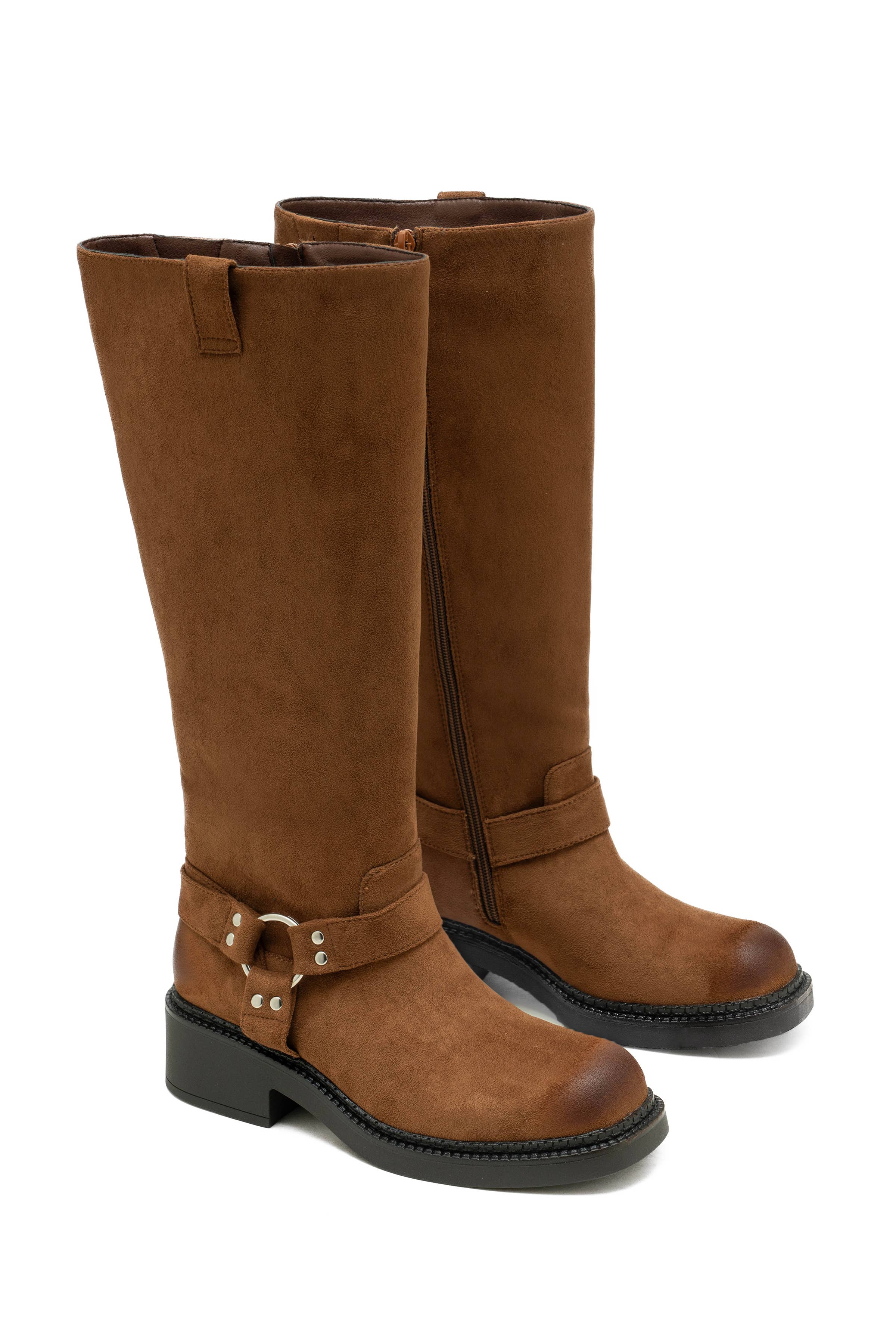 C'M PARIS - Wholesale Boots - Women's - Studded Harness Biker Boot 683569