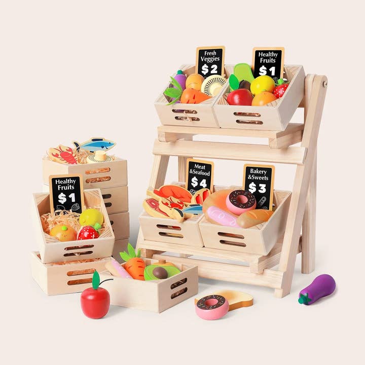 Tiny Land® Wooden Play Food For Kitchen with NO rack for wholesale by Michael Meredith Inc