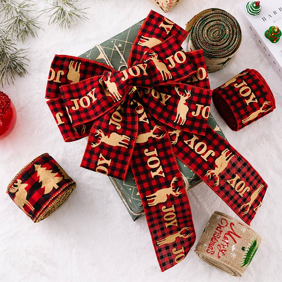 NINEXIS - Wholesale Ribbon - Gift Wrapping - CWMM10228_CARTOON CHRISTMAS BURLAP RIBBON CREATIVE TREE DECO7