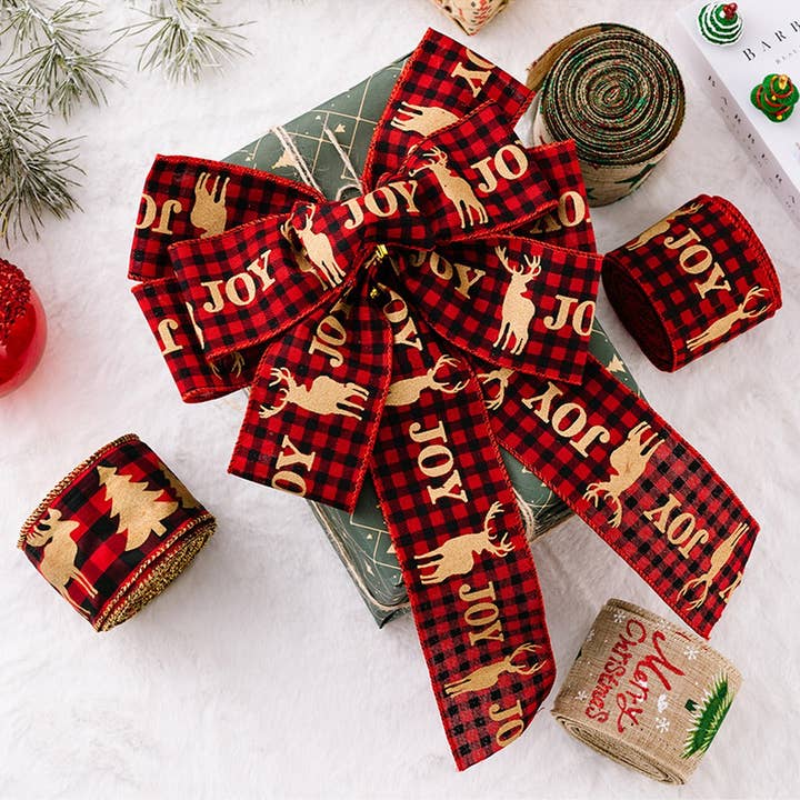NINEXIS - Wholesale Ribbon - Gift Wrapping - CWMM10228_CARTOON CHRISTMAS BURLAP RIBBON CREATIVE TREE DECO7