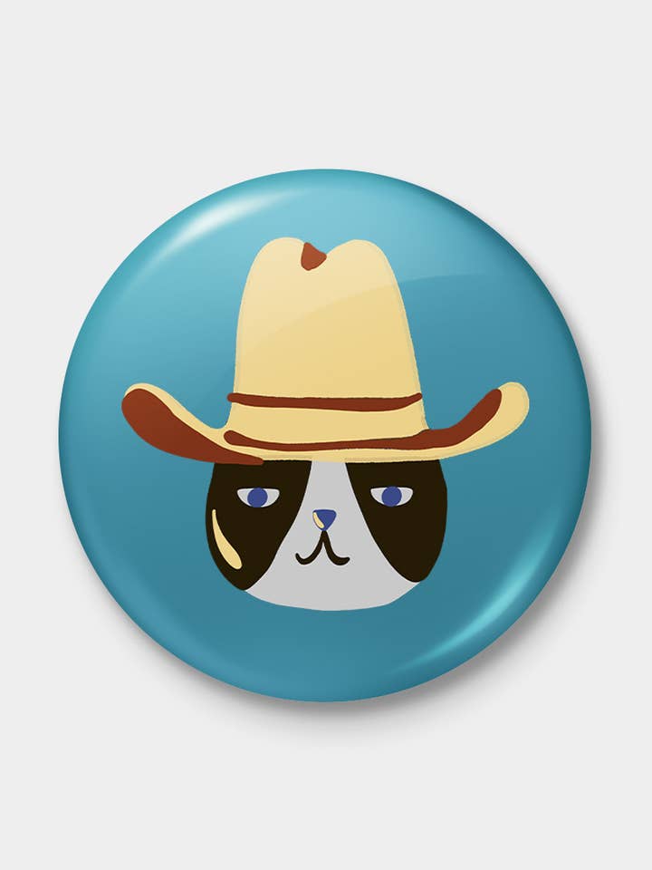 Botón Cowboy Cat Western Pinback para venta al por mayor de Shop Good