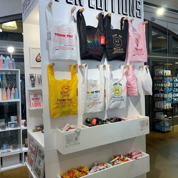 OPEN EDITIONS - Wholesale Grocery/Shopping Bag - Thank You Tote // Rose on Pink // Lauren DiCioccio13