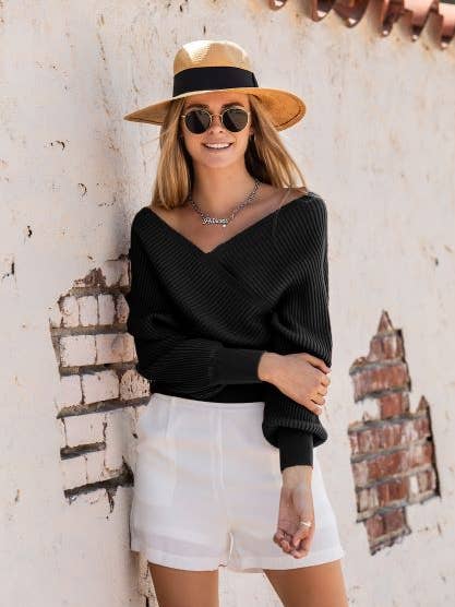 Zwarte gebreide top voor wholesale door KAYAN.L