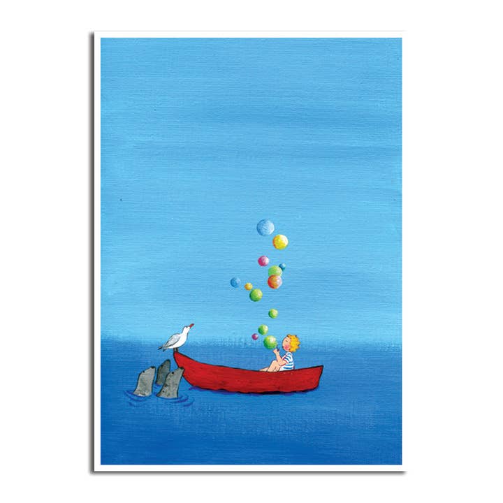 Cape Cod Boat & Seal Geburtstagskarte für den Großhandel von Allport Editions