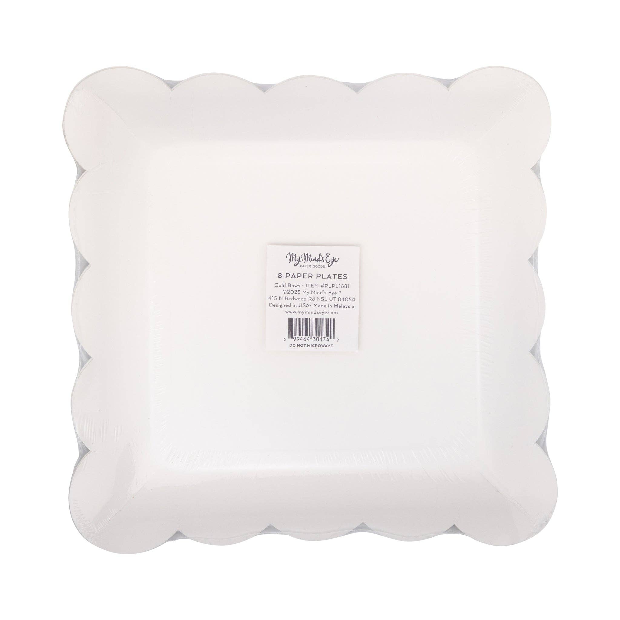 My Mind’s Eye - Wholesale Disposable Plate - PLPL1681 - Gold Bows Paper Plate3