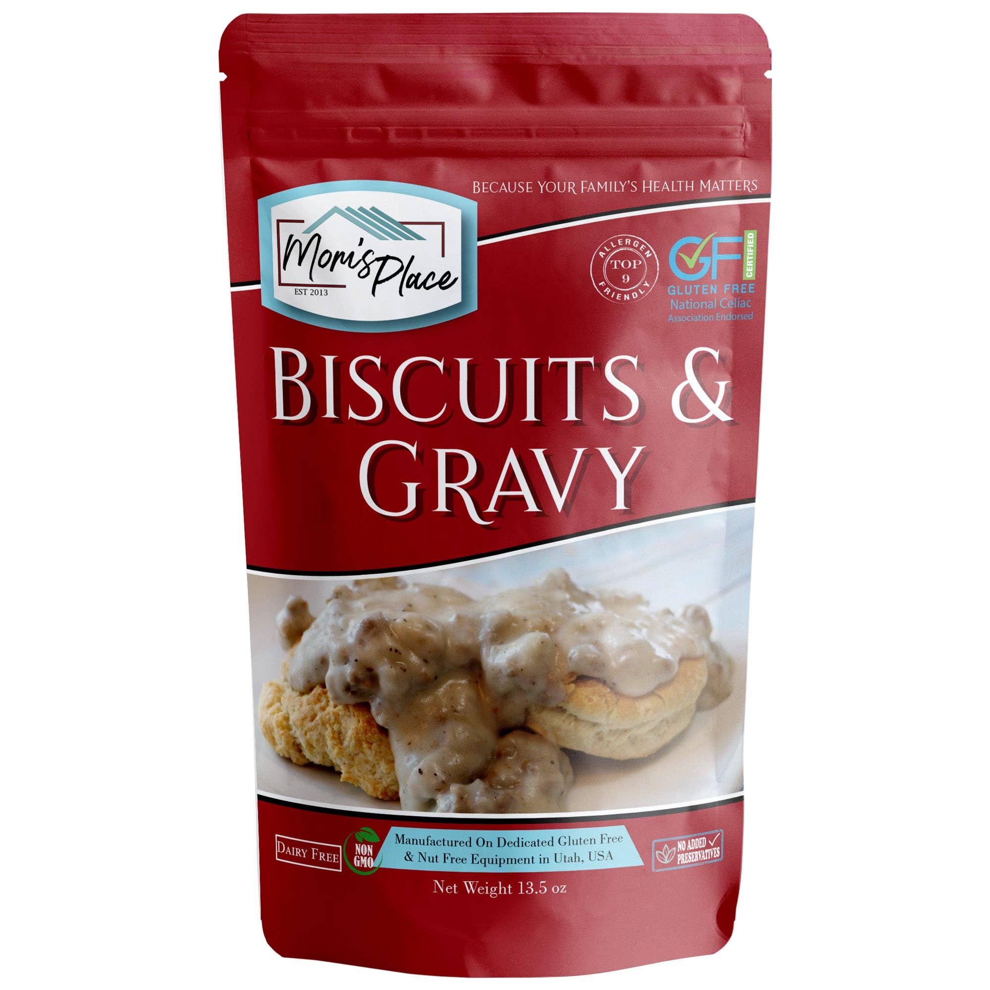 Mom's Place Gluten Free - Vente Préparation pour biscuits - Mélange pour biscuits au babeurre et sauce country sans gluten1