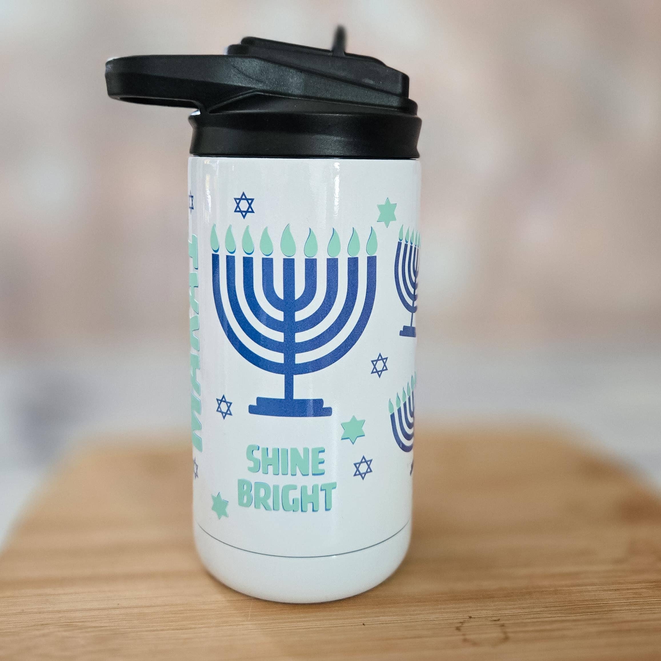 Salt Sparkle Shalom - Vendita all'ingrosso Bicchiere/tazza termica - Mommy and Me Shine Bright Hanukkah, set di bicchieri che si illuminano al buio5