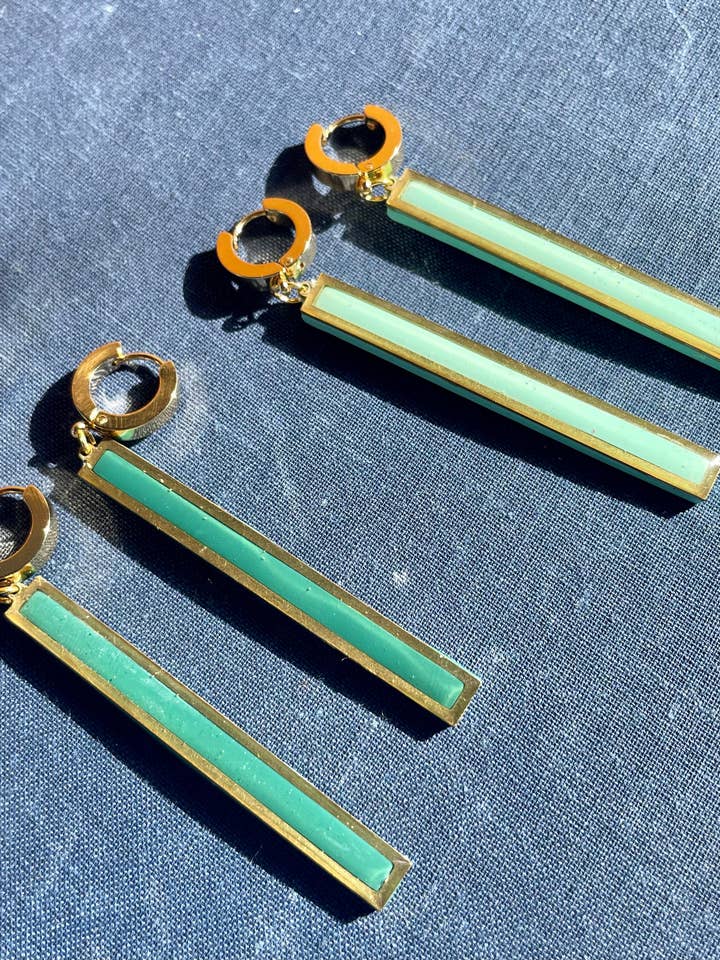 Orecchini a cerchio da bar per la vendita all'ingrosso da parte di She makes clay