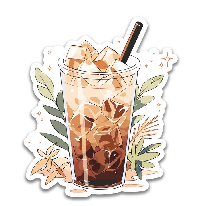Iced Latte Sticker for wholesale by Stick With Finn