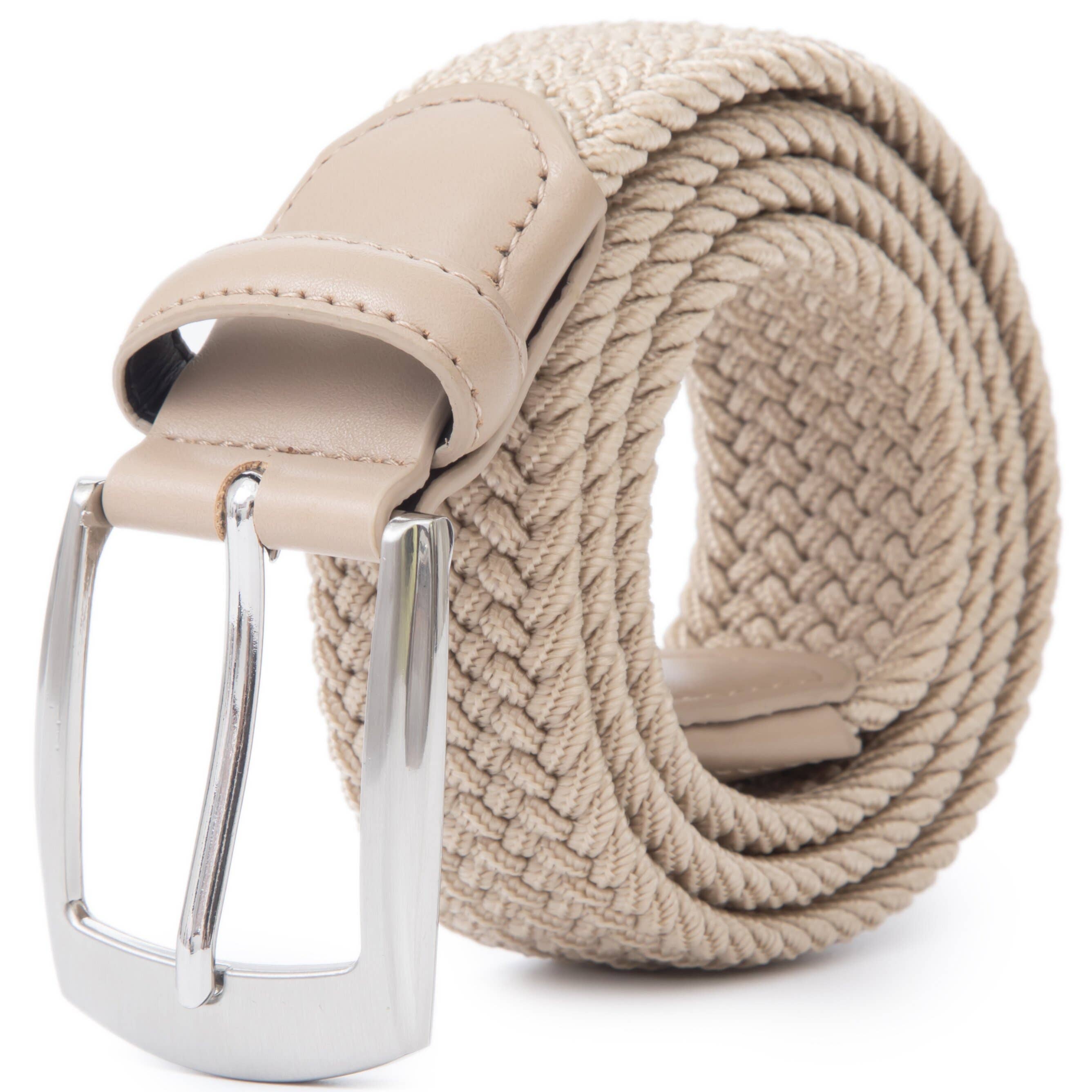 Fabio Valenti - Vente Ceinture – femme - Ceinture tressée élastique extensible avec boucle argentée2