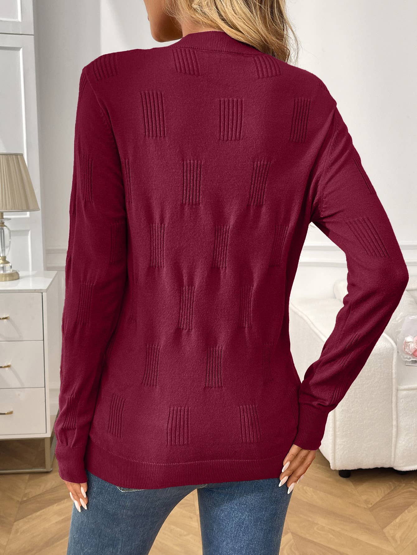 Lily Clothing - Vente Pull en maille – femme - Pull tricoté uni à col rond6