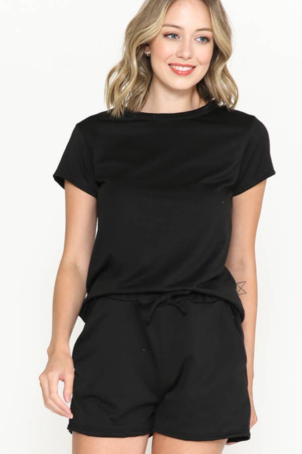 Burgundy Apparel - Wholesale Lounge Set - Women's - SHORT SLEEVE AND SHORTS SET18