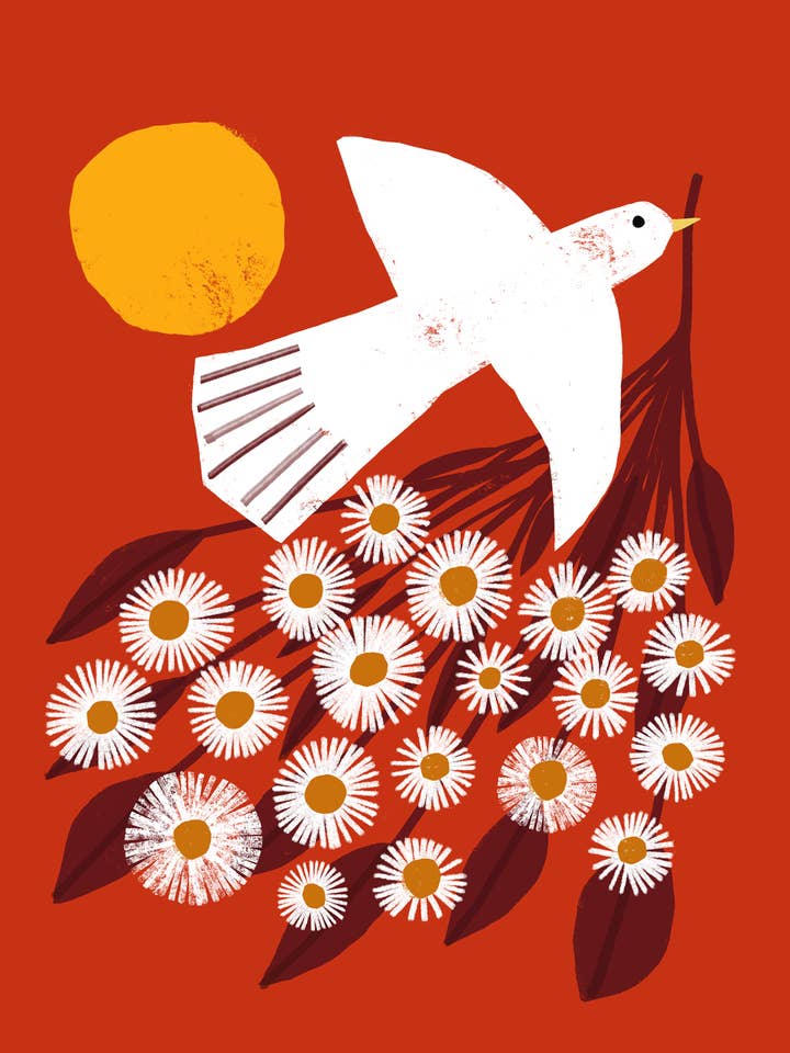 Impression d'art - Colombe Rouge pour la vente par Anisa Makhoul