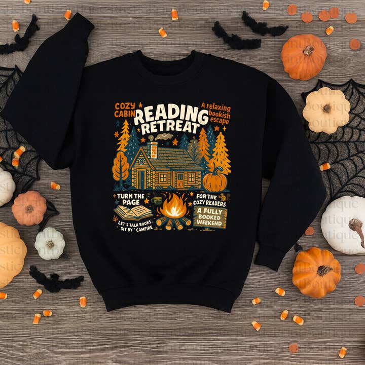 Sweatshirt Livreux Retraite de Lecture Crewneck Sweatshirt d'Automne pour la vente par RusticPrintStudio