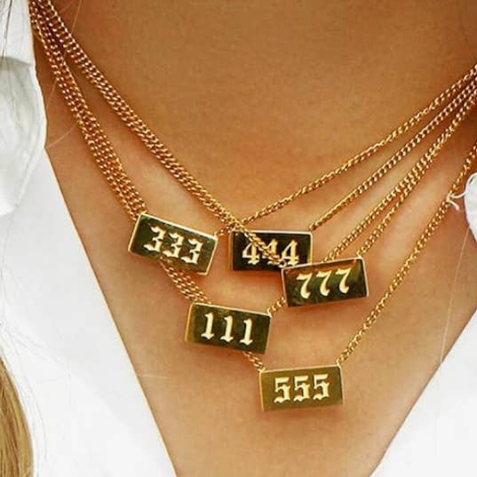 HoopLa - Wholesale Pendant/Charm Necklace - 111 Angel Number Talisman Layering Necklace waterproof