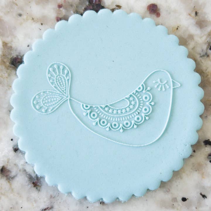 Scandi Bird POPup Embosser Cookie Biscuit Stamp Christmas for wholesale by Cut Bake Stamp