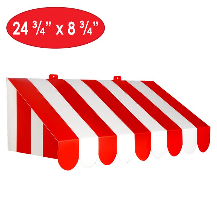 Beistle - Vente Décoration murale - Décoration murale 3D de store rayé rouge et blanc, 62,9 cm x 22,2 cm4