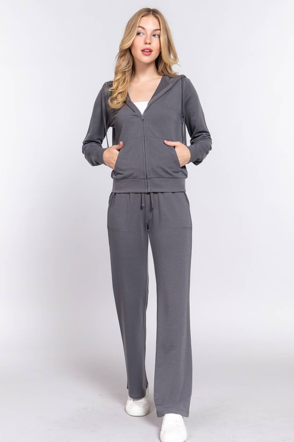 Active Basic | Active USA - Wholesale Lounge Set - Women's - Long Sleeve Hoodie Jacket & Pants Sweatsuit Set  10