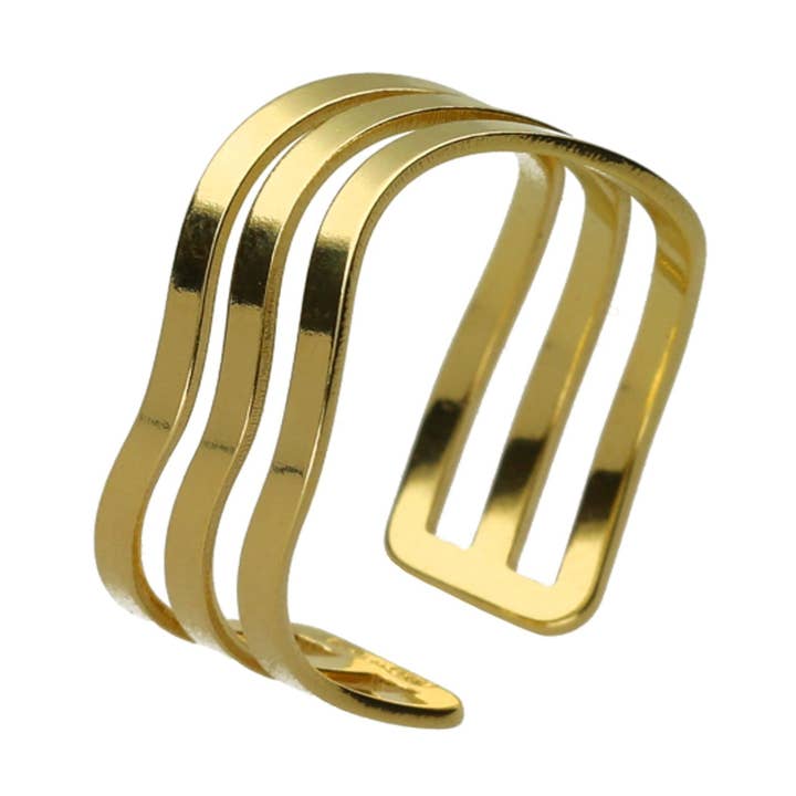 Adjustable Connect Ring in Silver for wholesale by Victoria Cruz