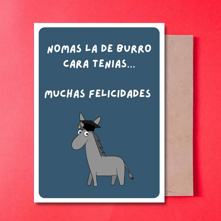 Cara de burro Graduation card with envelope for wholesale by Gaec Studio