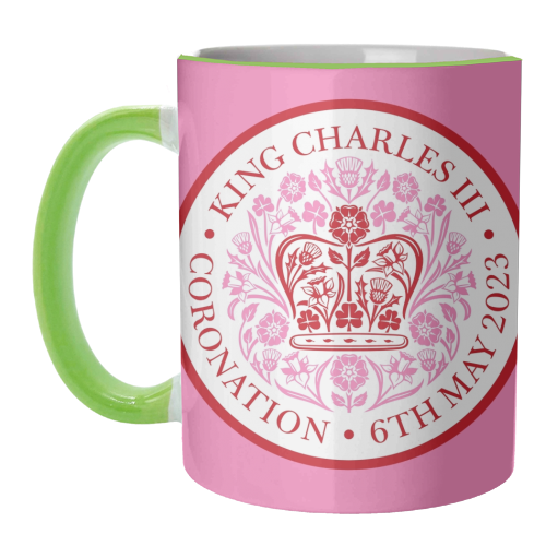 ART WOW – Caneca por atacado – Canecas 'Coroação Rei Charles rosa'5