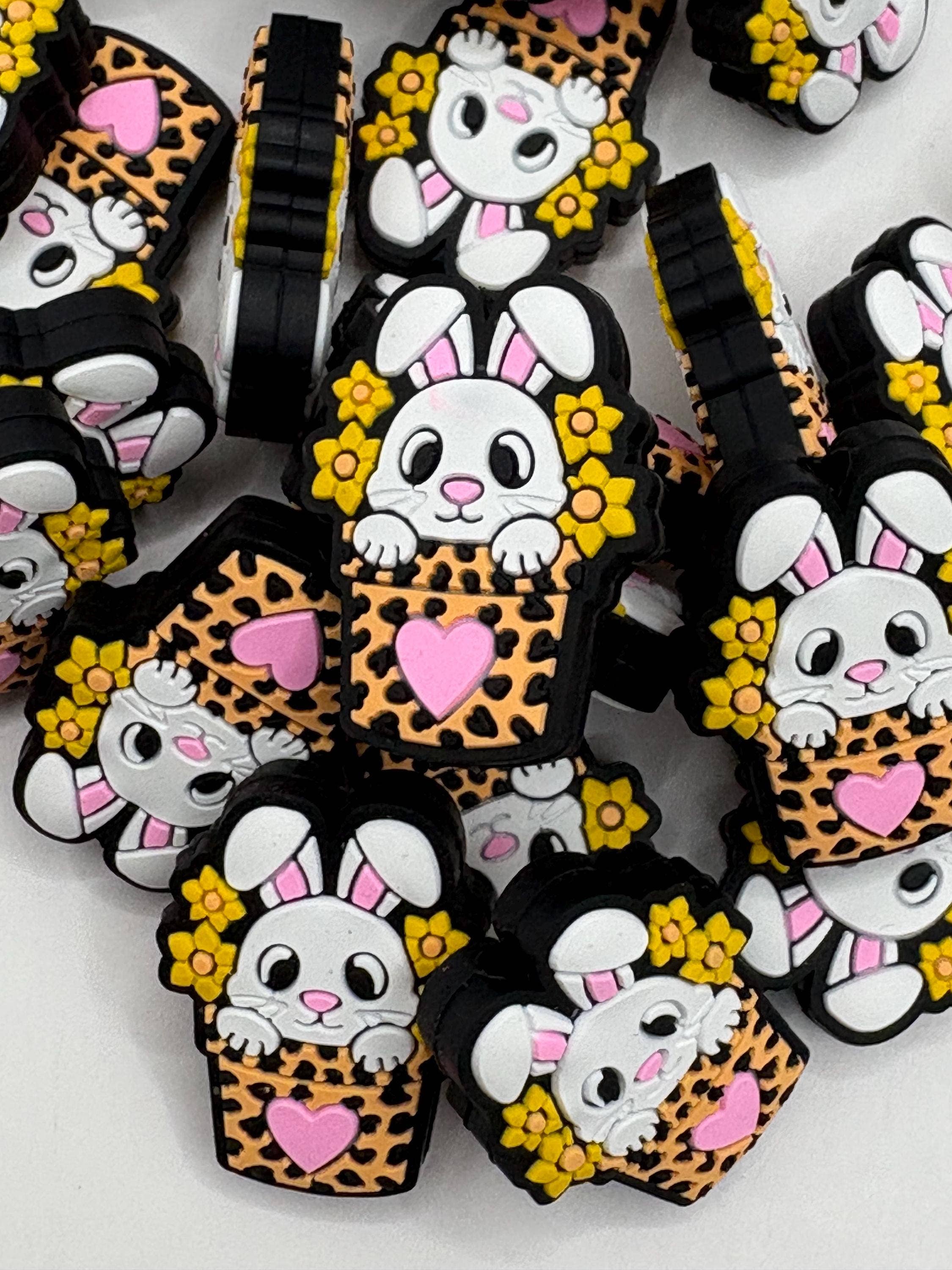 ASAP Craft Supplies – wholesale Craft supplies – Easter Bunny in Basket,  Silicone Focal Bead1