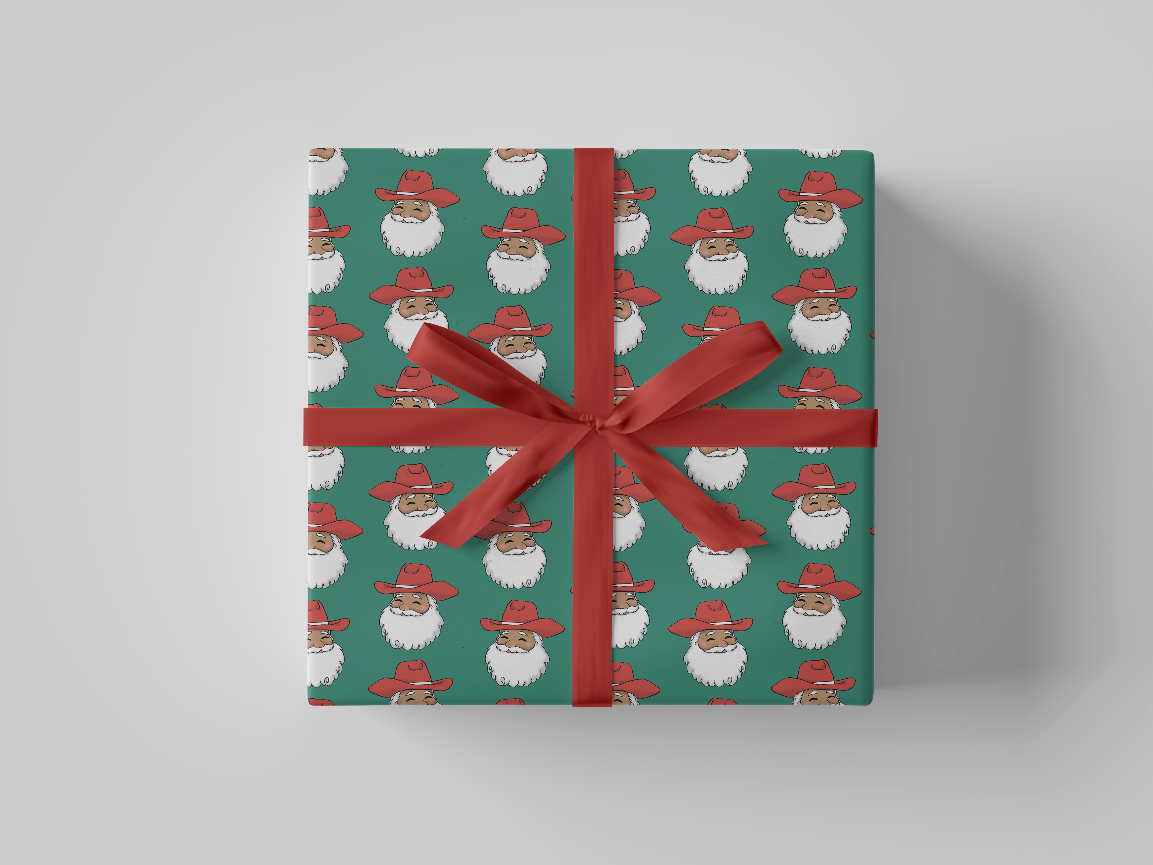 Deck & Adorn - Wholesale Wrapping Paper Roll - Cowboy Santa Wrapping Paper | 3 Sheets, 20" x 29"4
