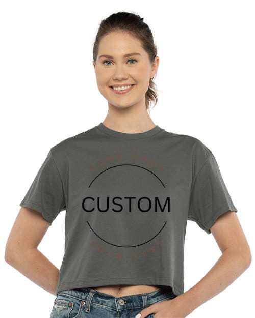 One Nine - Wholesale Screen Printed T-Shirt - Women's -  Custom Text Cropped T-Shirt 9