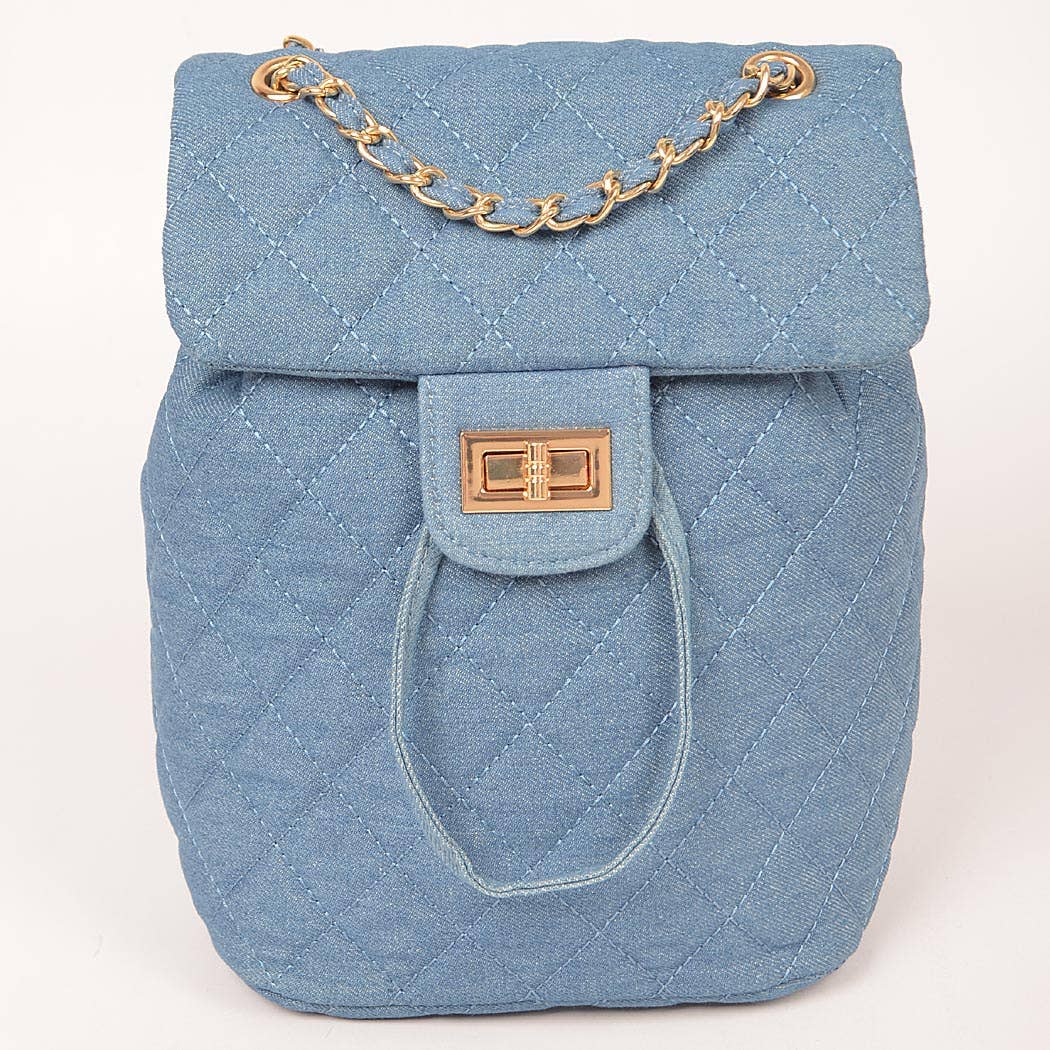 3AM BY H&D ACCESSORIES - Wholesale Backpack - Women's - Quilted Denim Backpack6