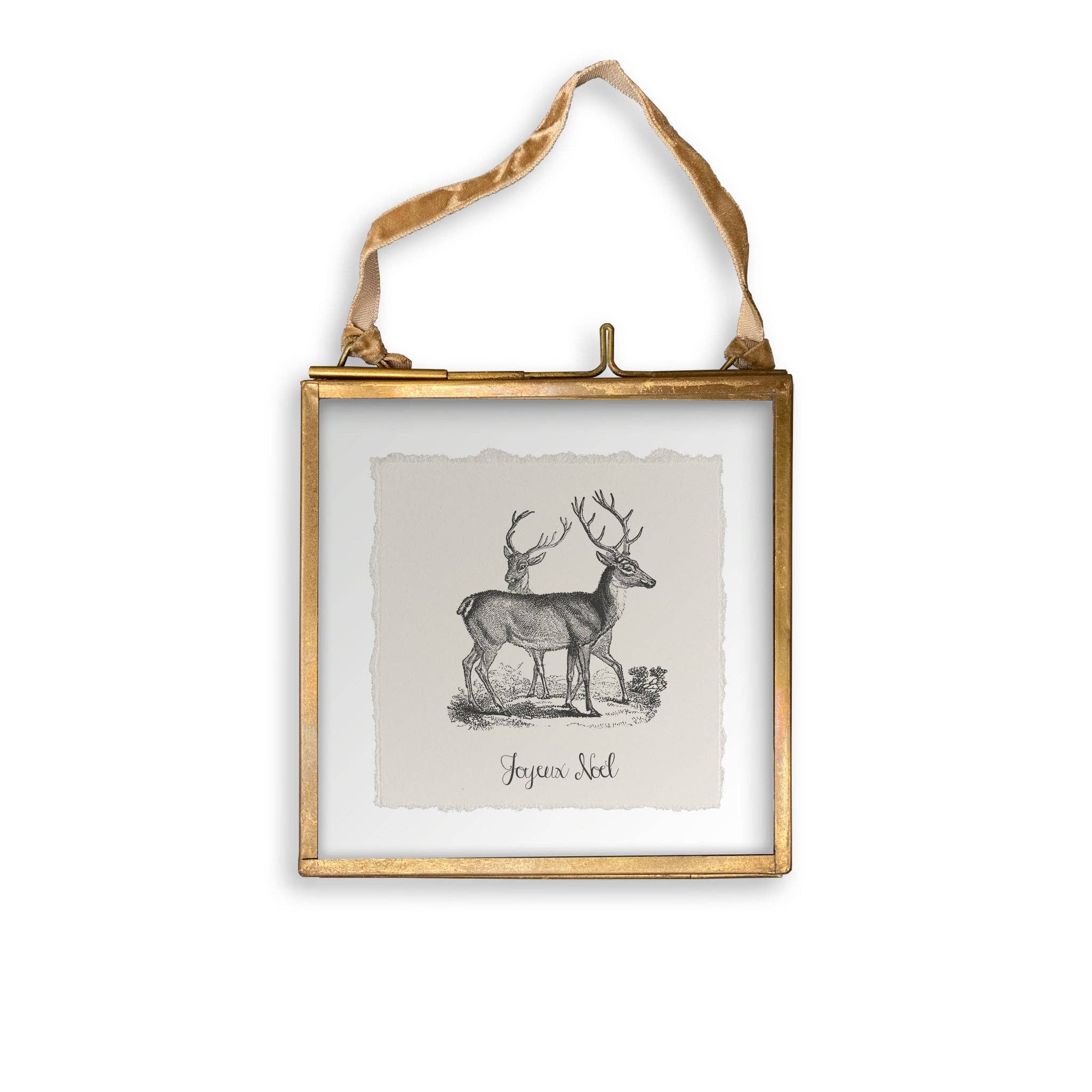 French Graffiti - Wholesale Theedoek - Grijs vintage hert met Joyeux Noel12