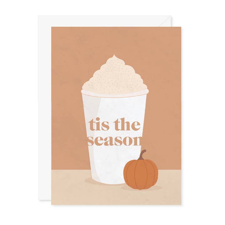 Tis The Season Pumpkin Greeting Card for wholesale by Carmela & Co.