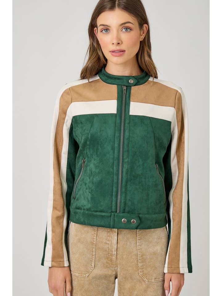 Mystree – wholesale Jacket – Women's – 60861 Color Blocked Moto Jacket1