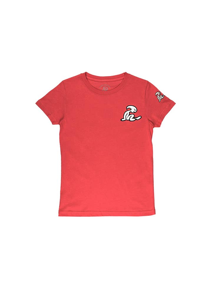 El Niño Tarifa - Vendita all'ingrosso Maglietta serigrafata - Bambini - T-shirt rossa a maniche corte 100% cotone, el nino tarifa