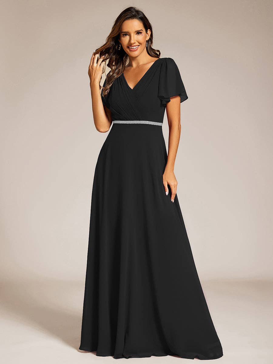 Ever-Pretty - Wholesale Gown - Women's - Midi Length Ruffles Sleeves Chiffon Dresses7
