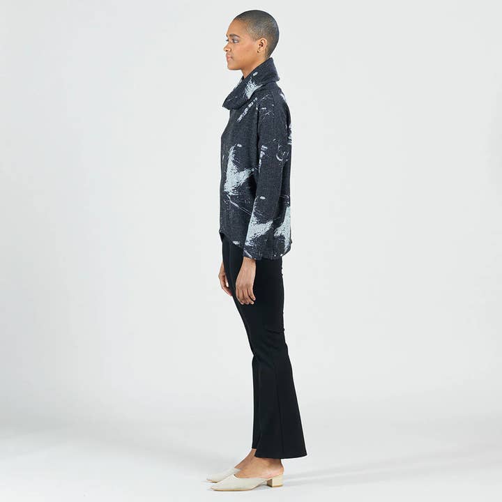 T92WP1 - Waffle Knit - Tipped Hem Sweater Top - Stone Splash for wholesale on Faire5