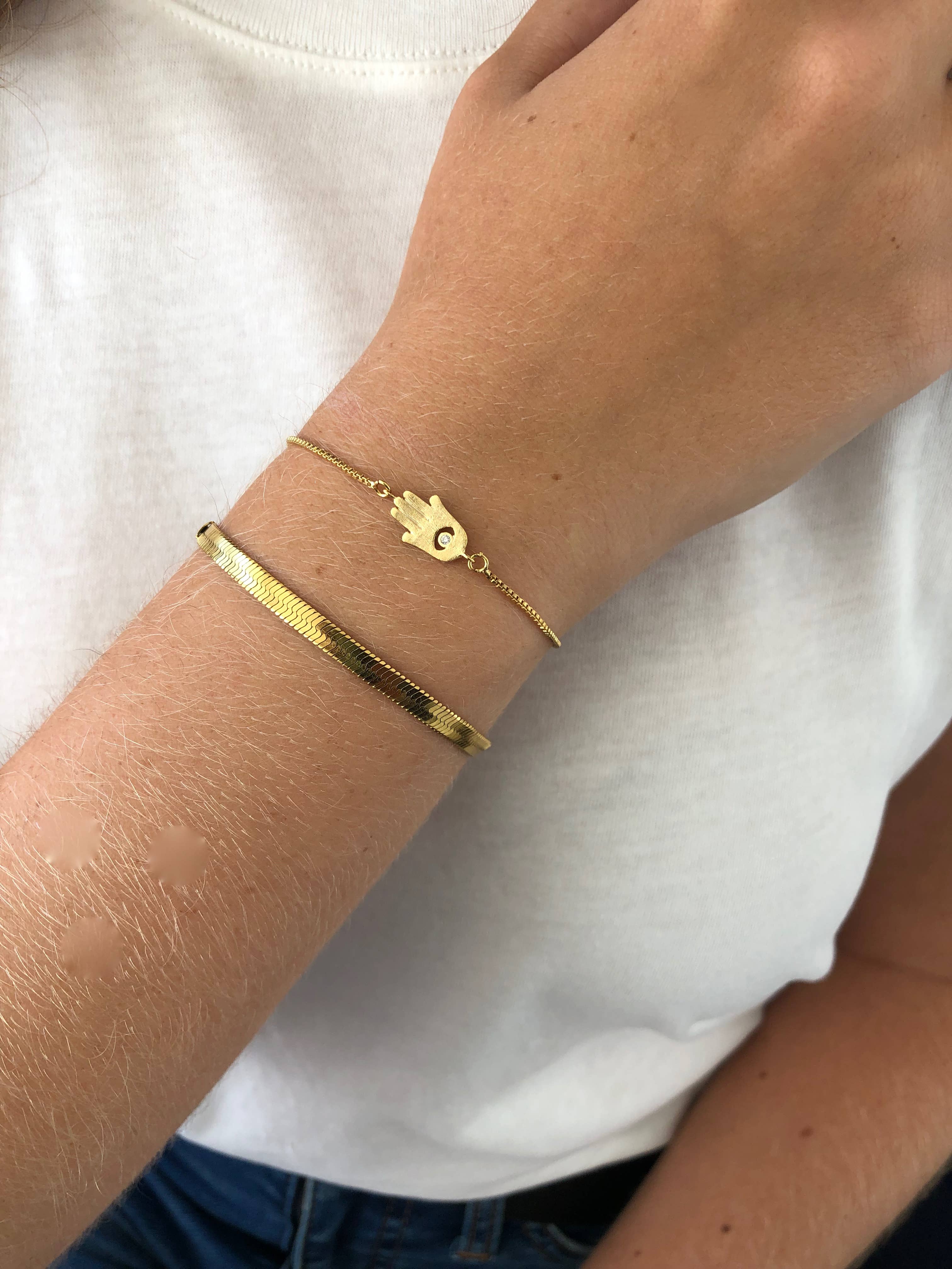 bubs & sass - Venta al por mayor Pulseras de abalorios/colgantes - pulsera conector mano hamsa2