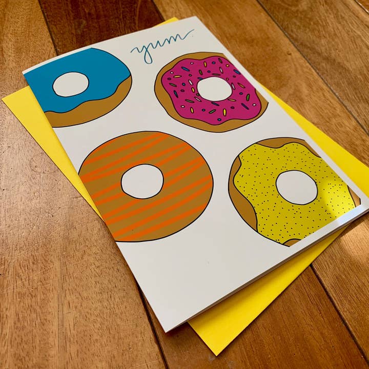 Stone Donut Design, LLC - Wholesale Gewone wenskaart - Jammie. Donuts! Schattige notitiekaart van StoneDonut Design1