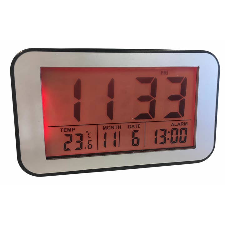 Viceni – wholesale Alarm clock – LCD Digital Alarm Clock in Black & Silver