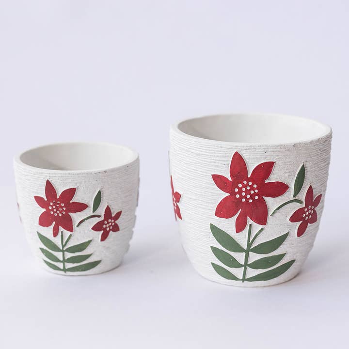 Pot à fleurs en ciment, lot de 2 pour la vente par Forpost Trade Inc